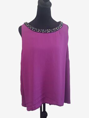 Jennifer Lopez Mesh Detail Sleeveless Blouse Size 1X